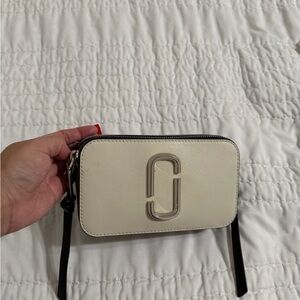 Marc Jacobs Ivory Crossbody Snapshot Camera Bag with Silver Logo